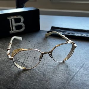 Authentic Balmain Brigade Eyeglasses | Gold/Bone